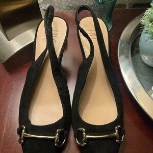 INC International Concepts Black Suede Slingback Heels – Size 9M – Never Worn 🖤